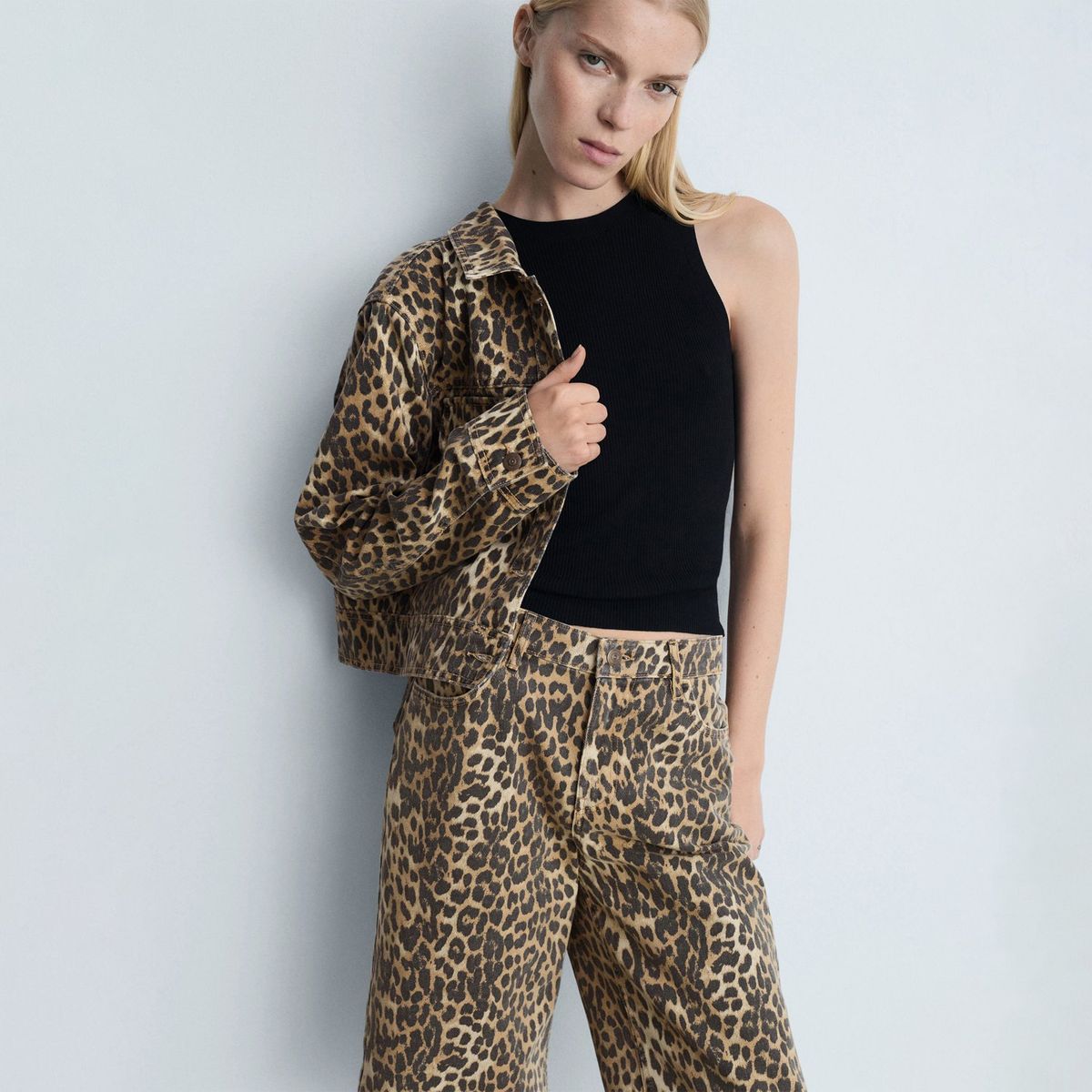 MANGO - Bermuda Leopardo 100% Algodón Mujer Mango