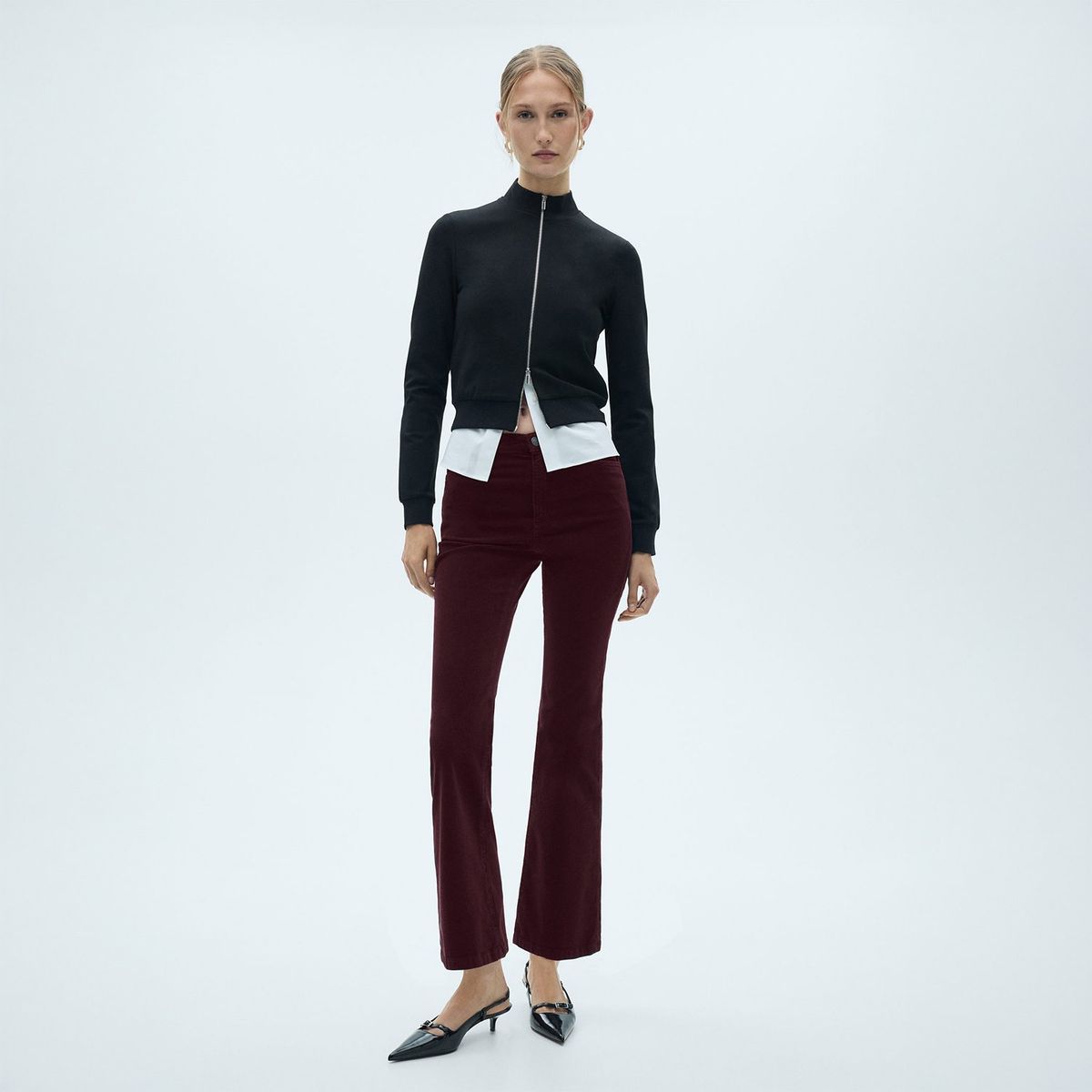 MANGO - Jean Sienna Flare Algodón Mujer Mango