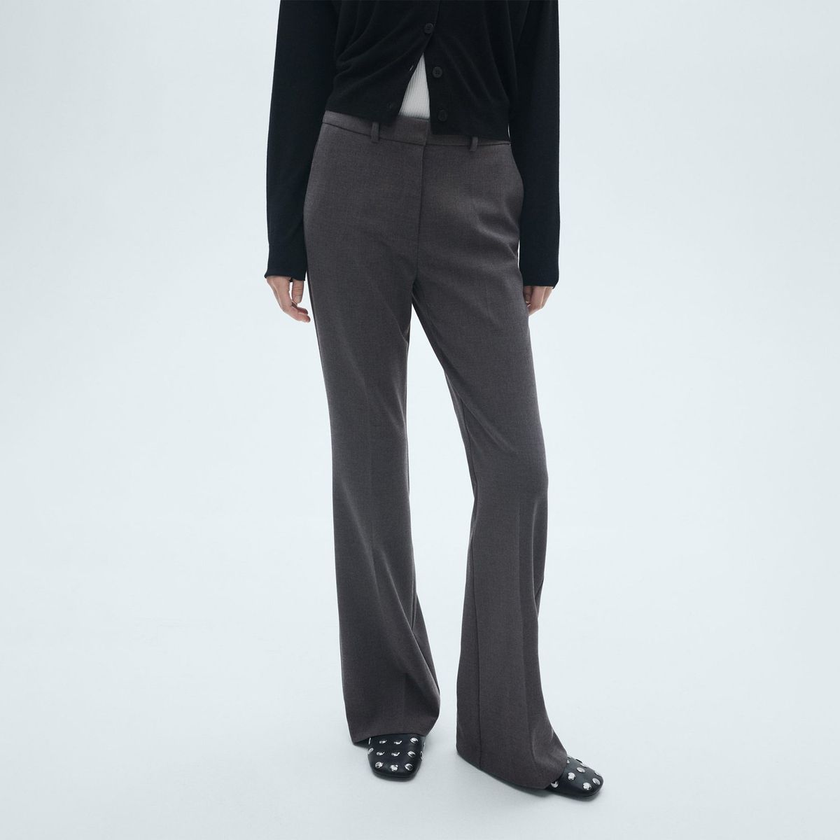 MANGO - Pantalón Emma Flare Mujer Mango