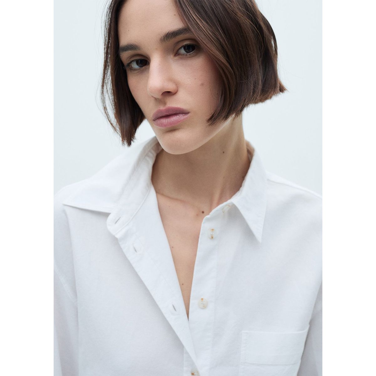 MANGO - Camisa Marble 100% Algodón Mujer Mango