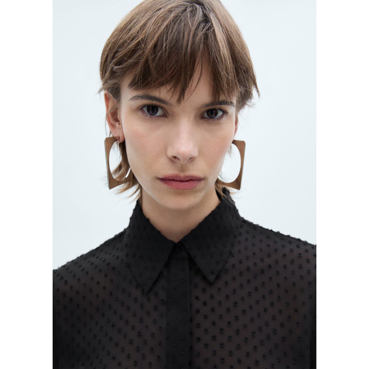 MANGO - Camisa Glen Manga Larga Mujer Mango