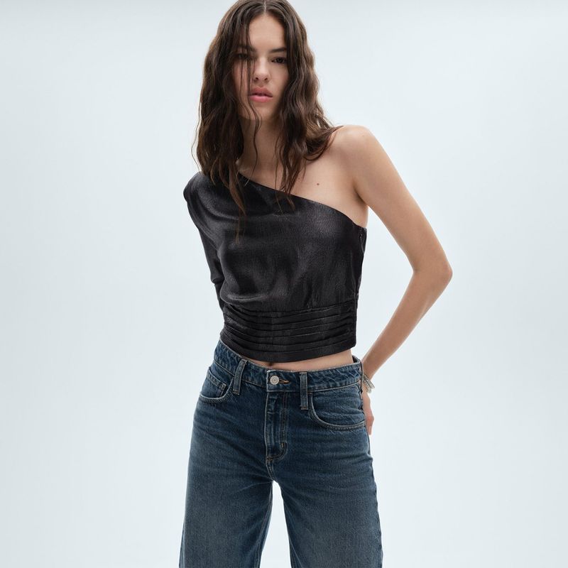 MANGO - Blusa One Asimétrica Mujer Mango