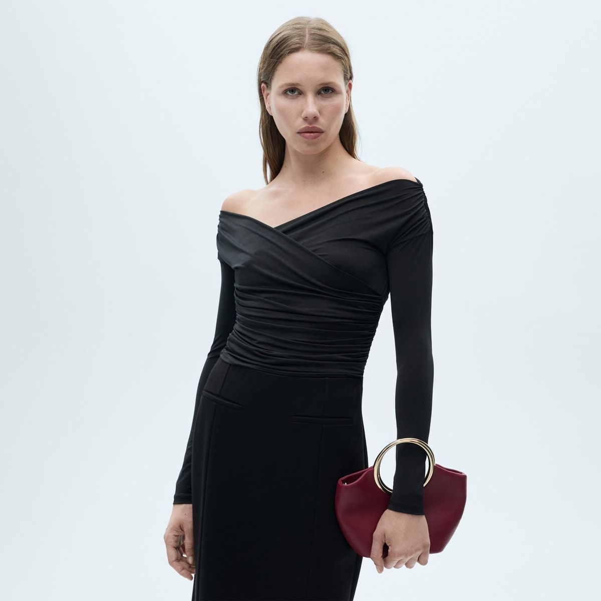 MANGO - Polo Cross Manga Larga Mujer Mango