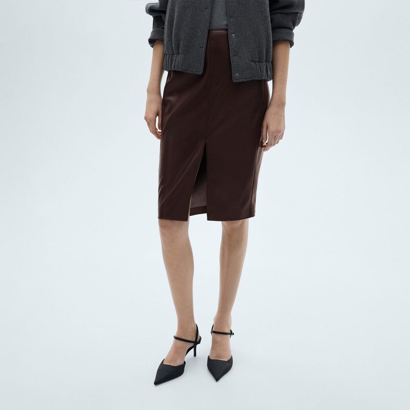 MANGO - Falda Pencil Casual Mujer Mango