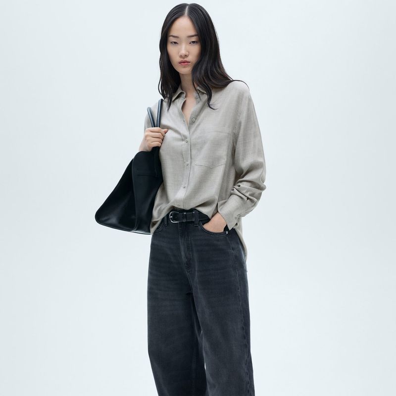 MANGO - Camisa Galita Manga Larga Mujer Mango