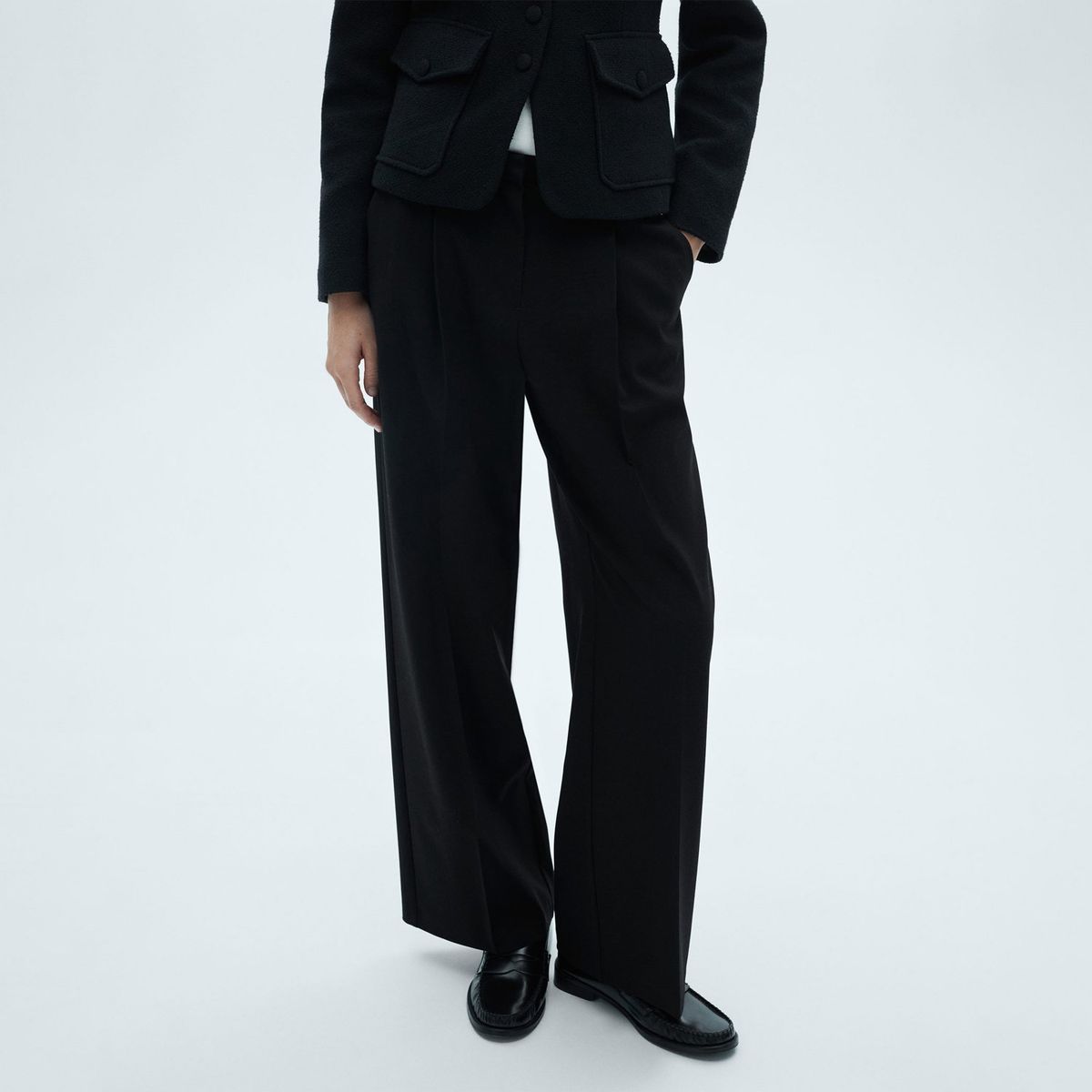 MANGO - Pantalón Wide Casual Mujer Mango