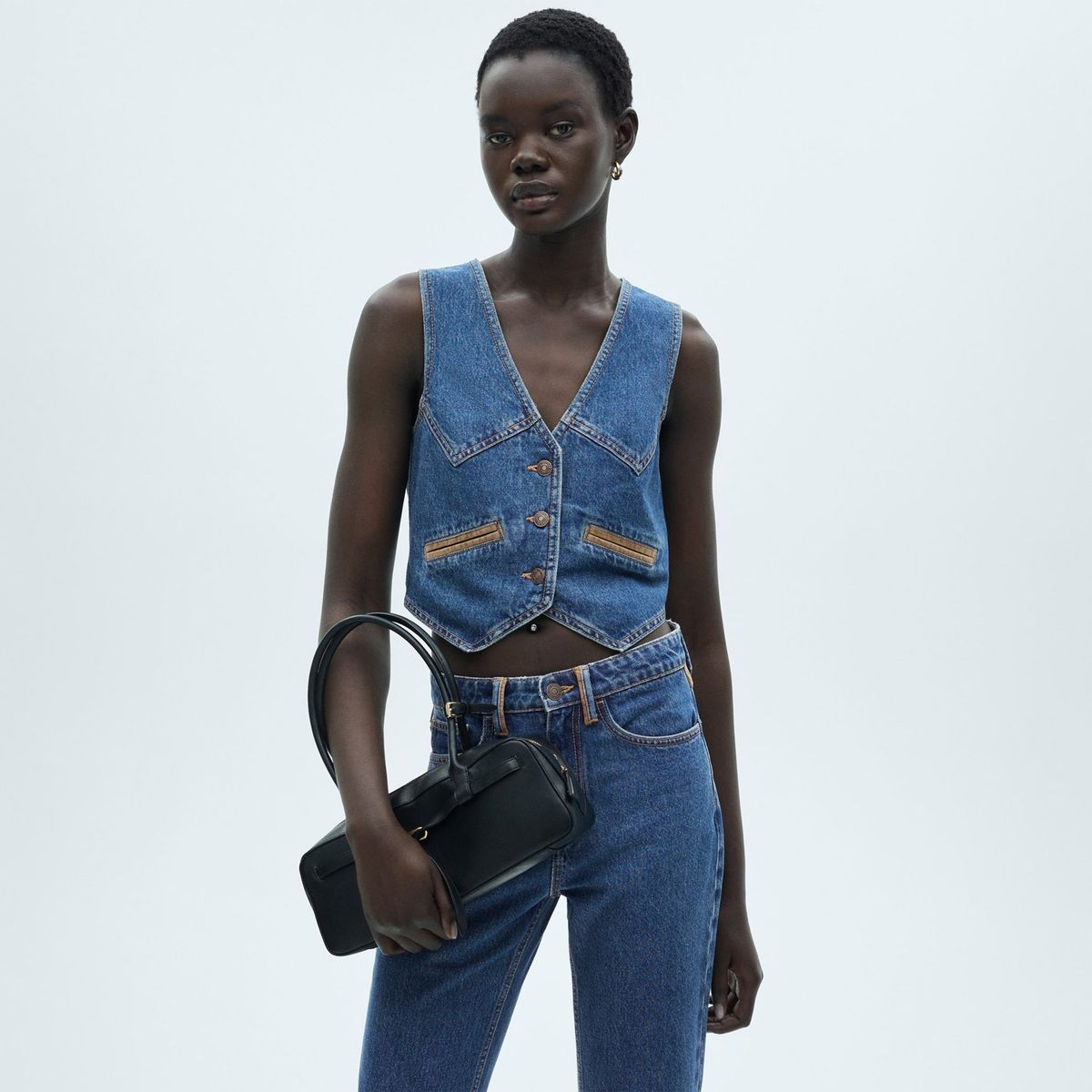 MANGO - Chaleco 100% Algodón Mujer Mango