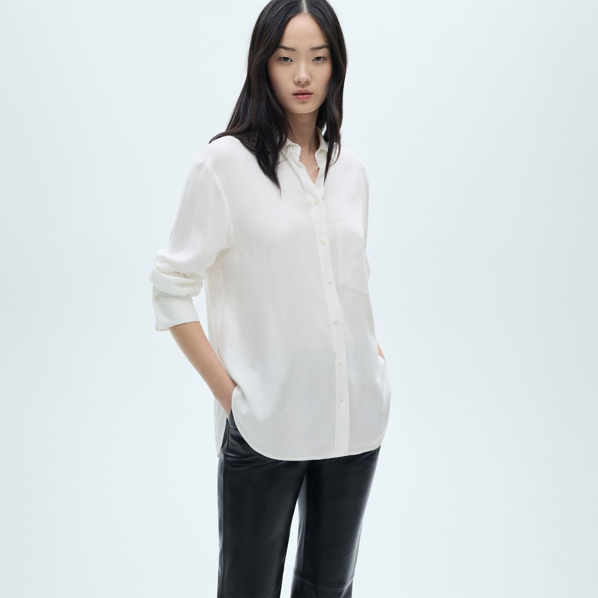 MANGO - Camisa Galita Manga Larga Mujer Mango