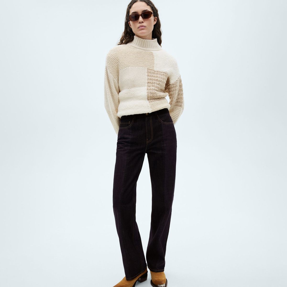 MANGO - Jean Straight Tiro Alto Mujer Mango