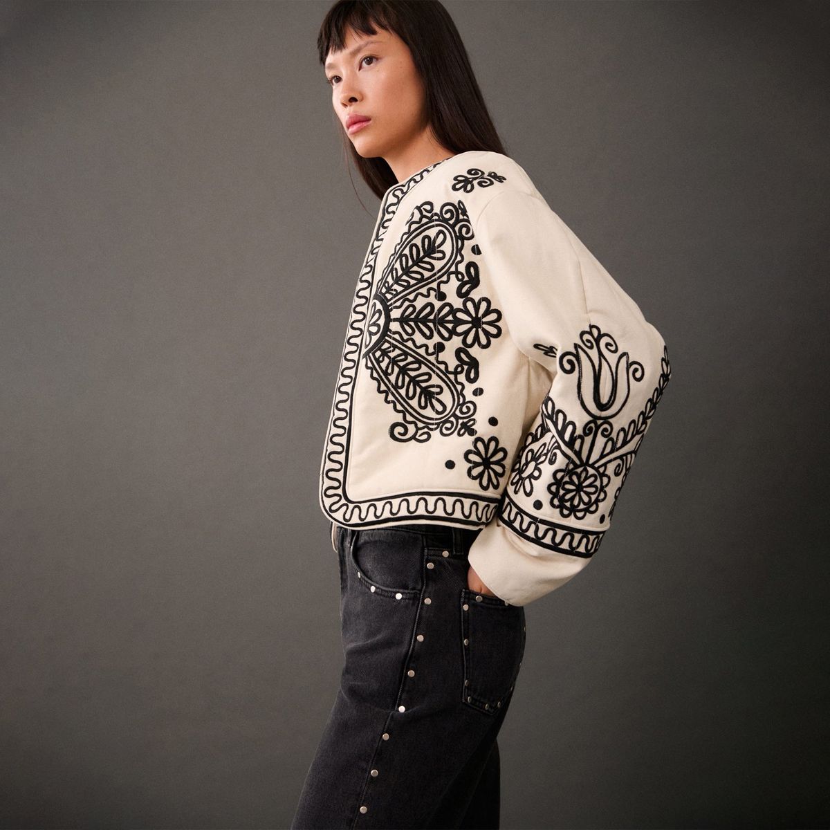 MANGO - Casaca 100% Algodón Mujer Mango