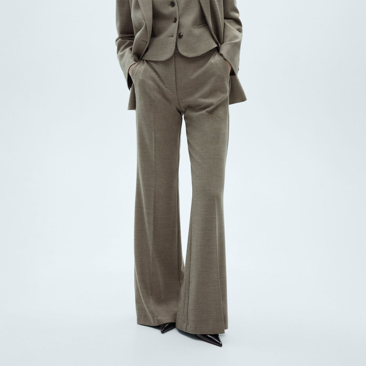 MANGO - Pantalón Flare Casual Mujer Mango