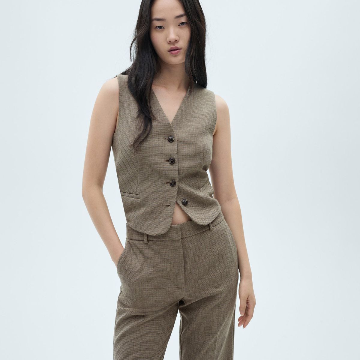 MANGO - Pantalón Flare Casual Mujer Mango