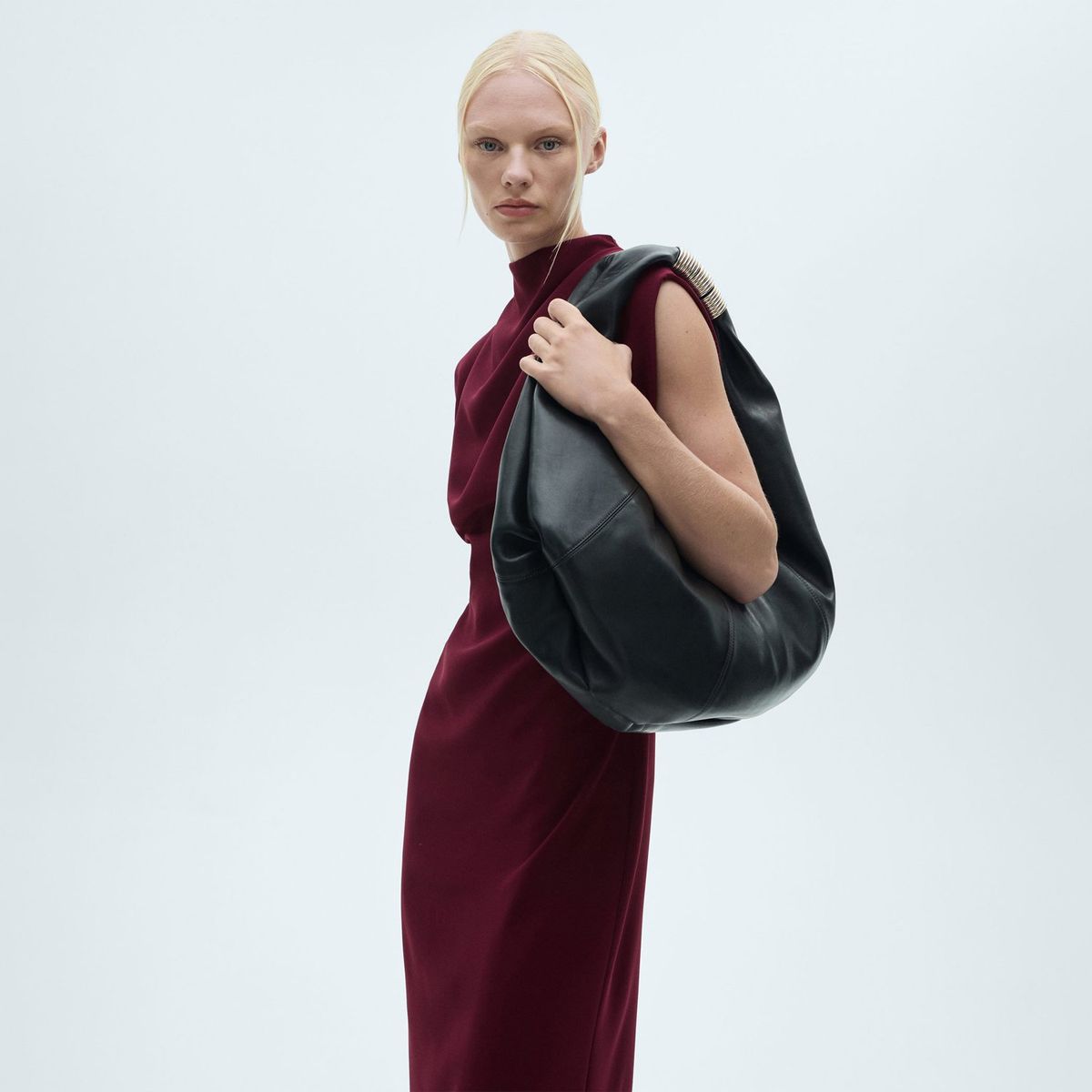 MANGO - Vestido Gante Largo Mujer Mango