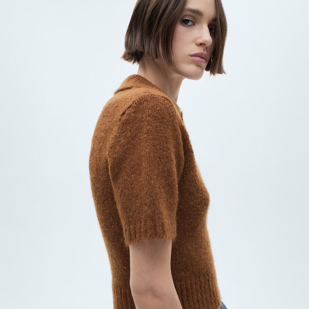 MANGO - Polo Manga Corta Casual Mujer Mango