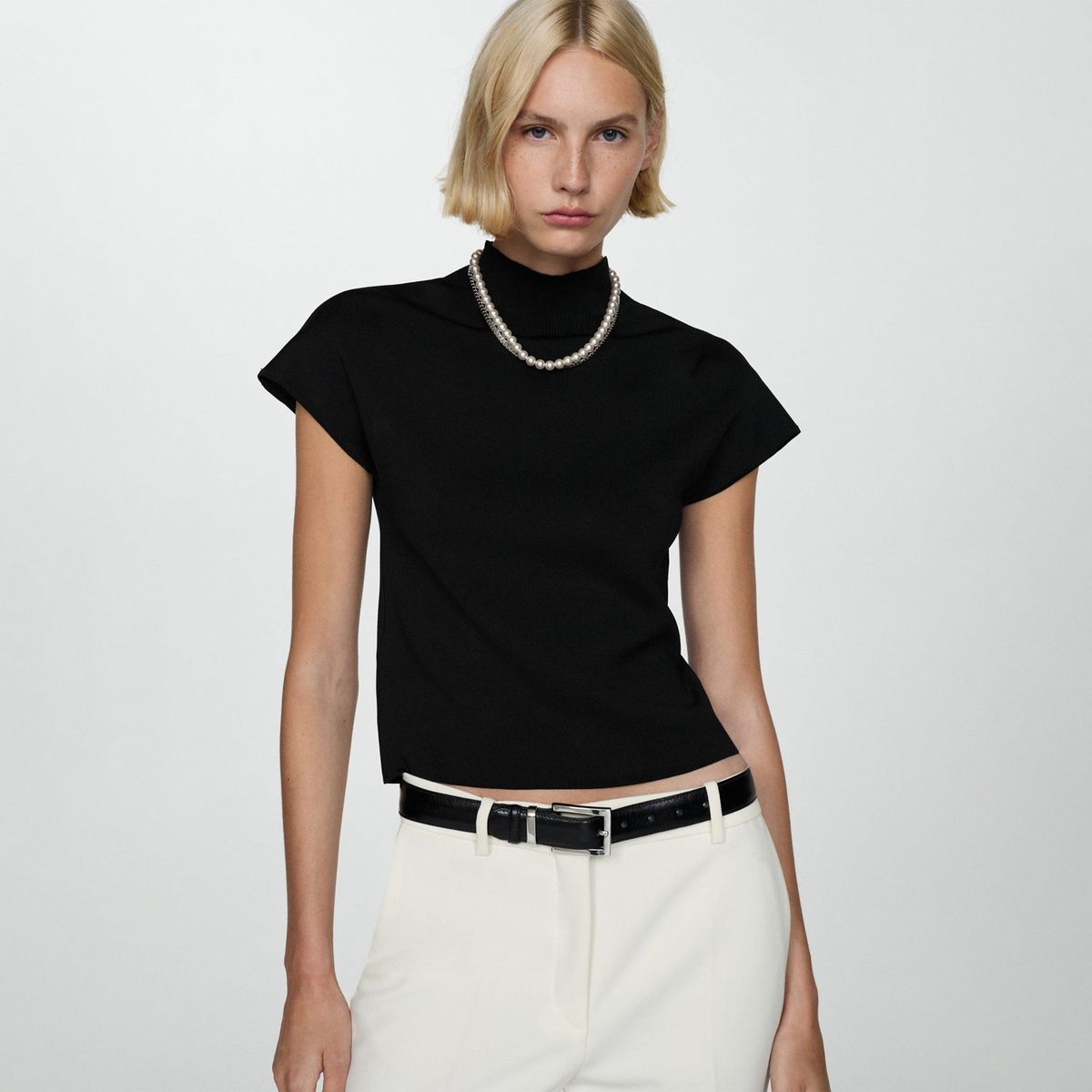 MANGO - Polo Manga Corta Casual Mujer Mango