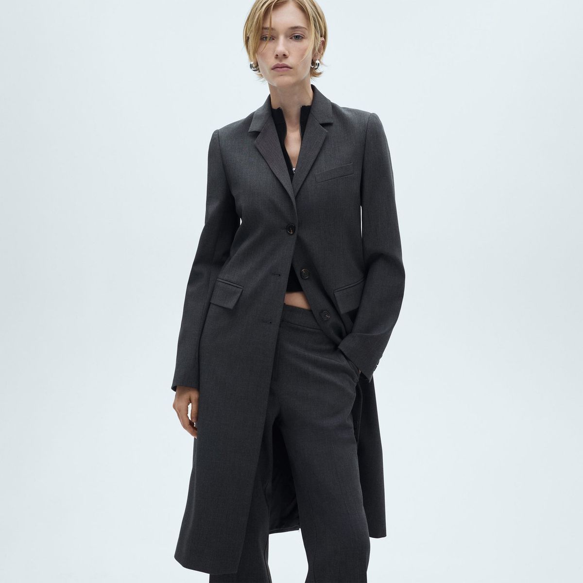 MANGO - Pantalón Traje Flare Mujer Mango