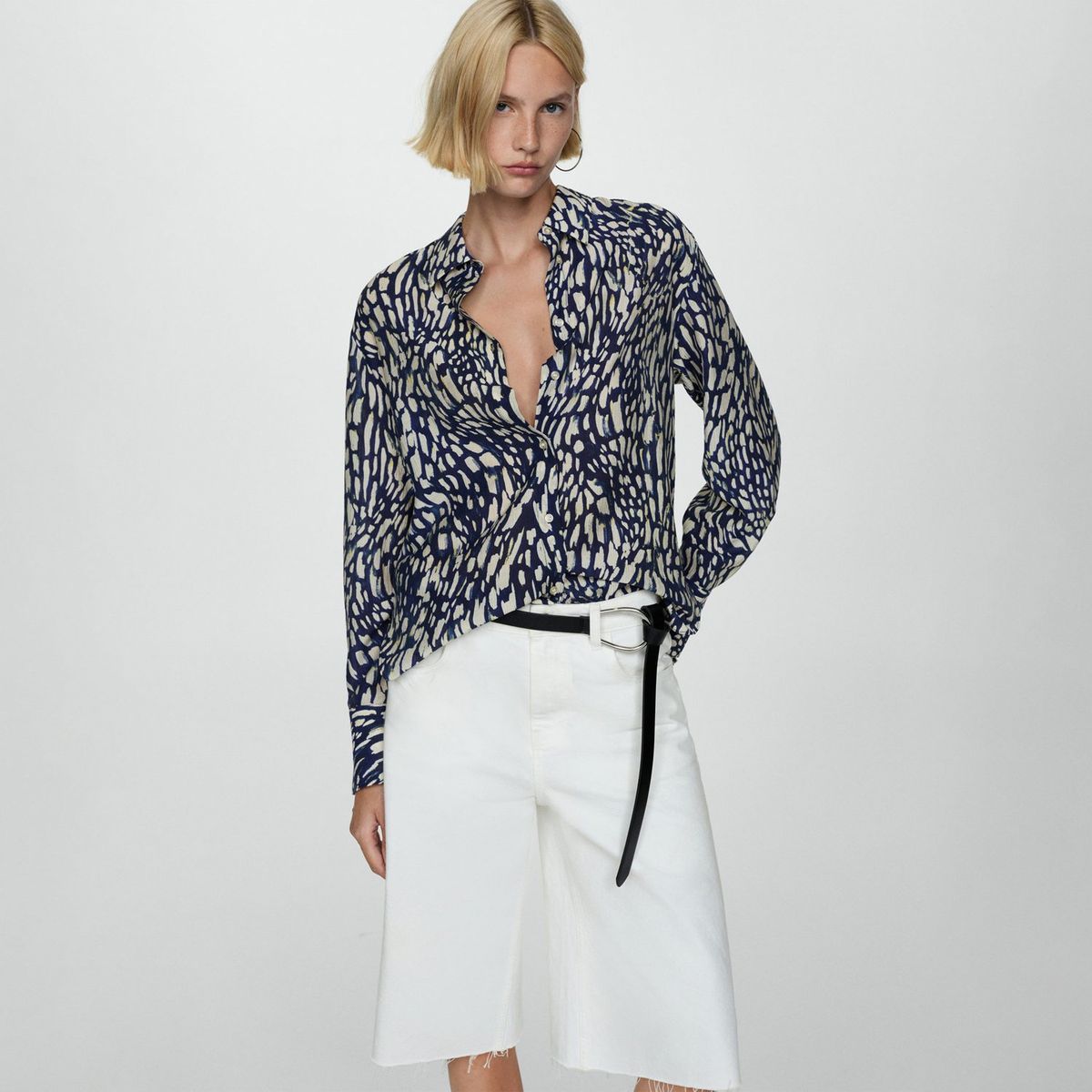 MANGO - Camisa Manga Larga Casual Mujer Mango