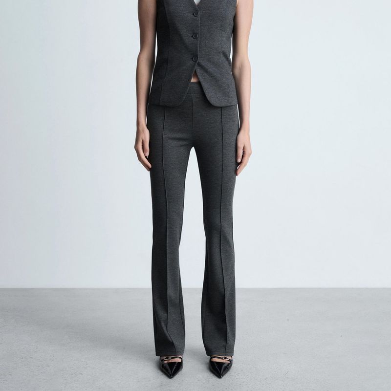 MANGO - Pantalón Flare Casual Mujer Mango