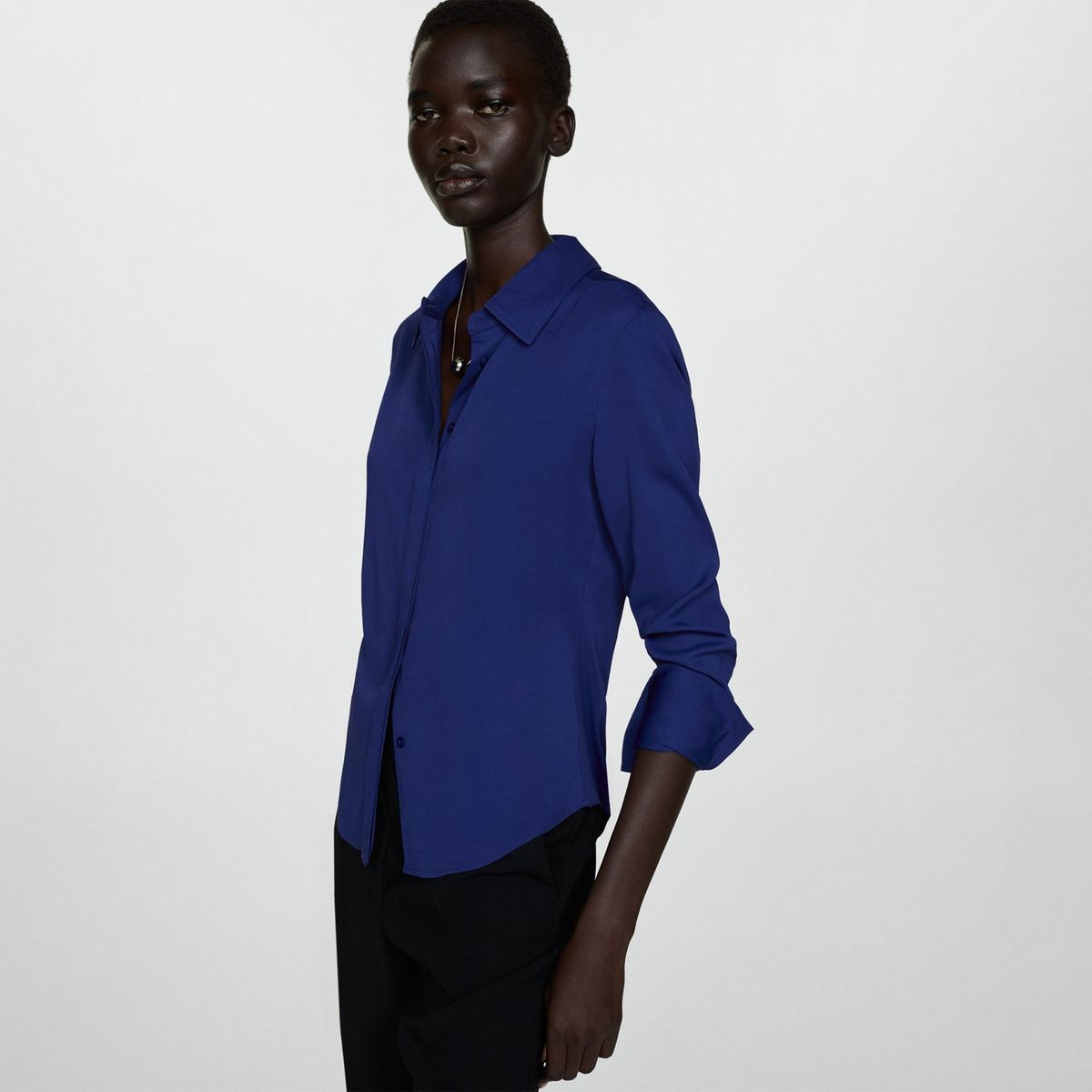 MANGO - Camisa Manga Larga Casual Mujer Mango