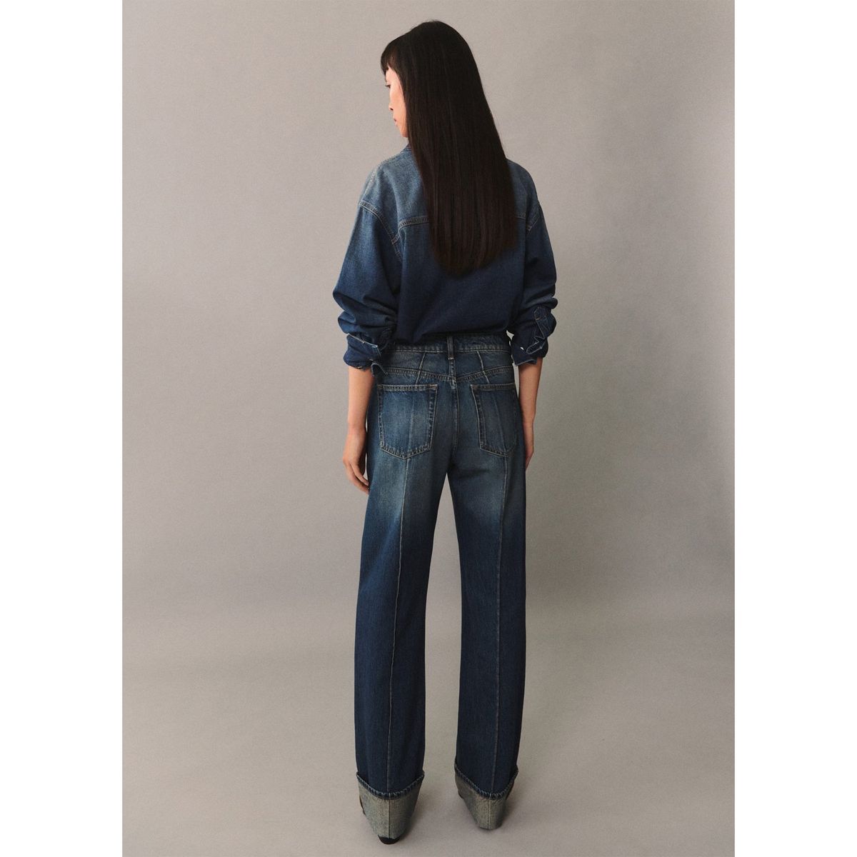 MANGO - Camisa Oversize Manga Larga 100% Algodón Mujer Mango