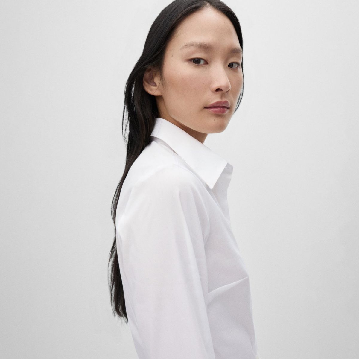 MANGO - Camisa Manga Larga Algodón Mujer Mango