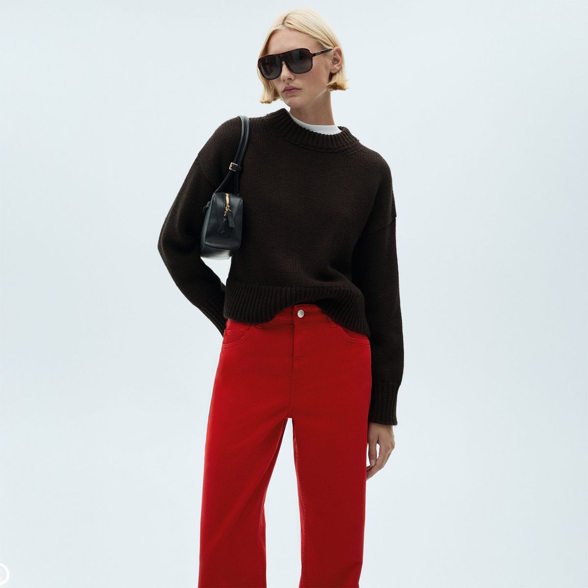 MANGO - Jean Straight Tiro Alto Mujer Mango