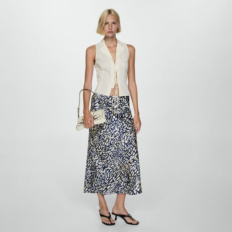 MANGO - Falda Larga Casual Mujer Mango