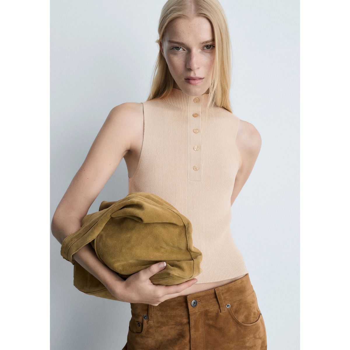 MANGO - Top Sin Mangas Casual Mujer Mango