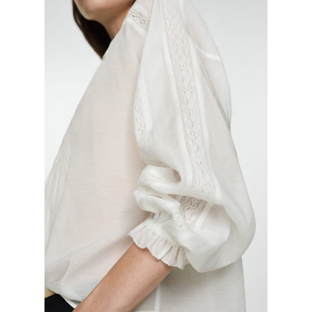 MANGO - Blusa Manga Larga Casual Mujer Mango