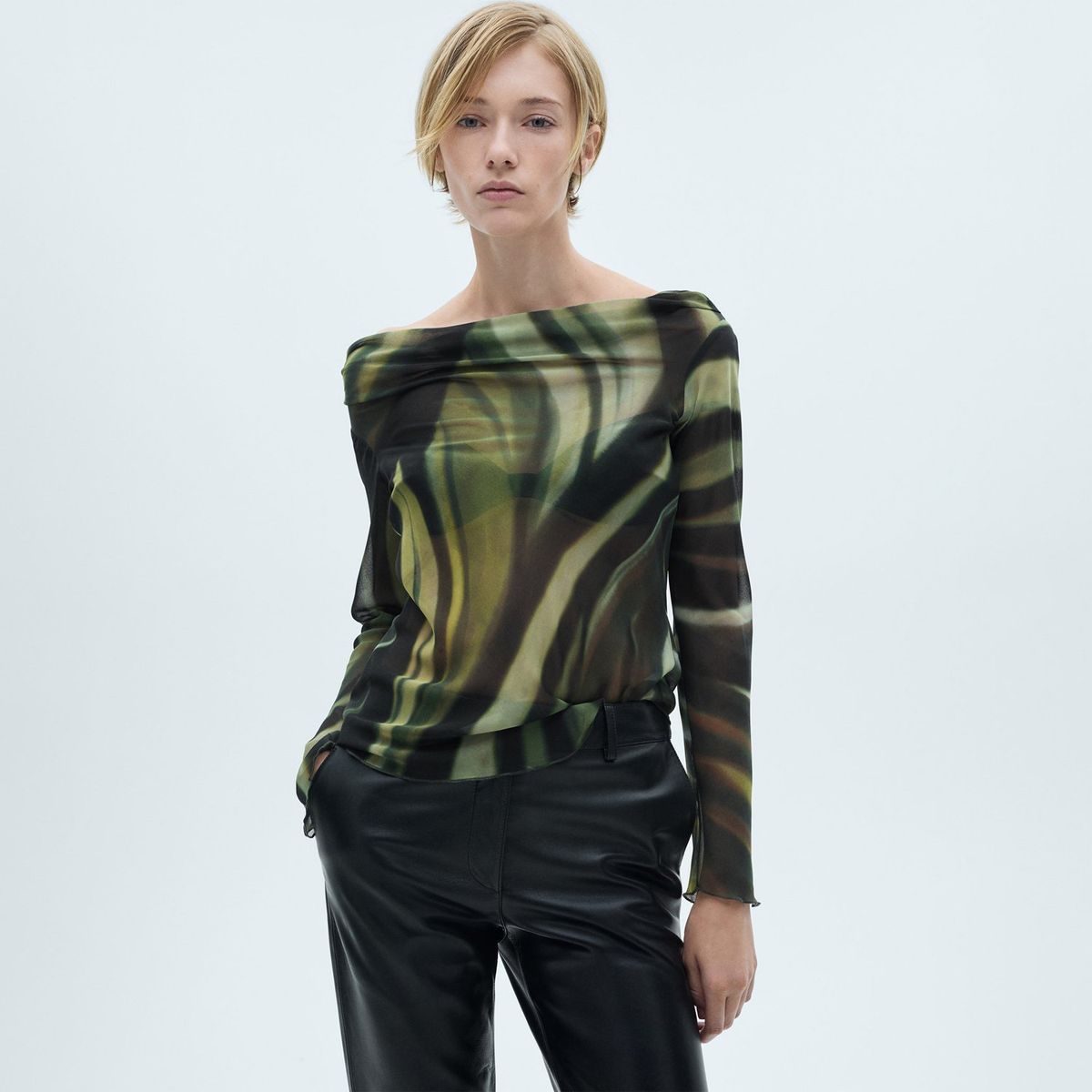 MANGO - Blusa Manga Larga Casual Mujer Mango