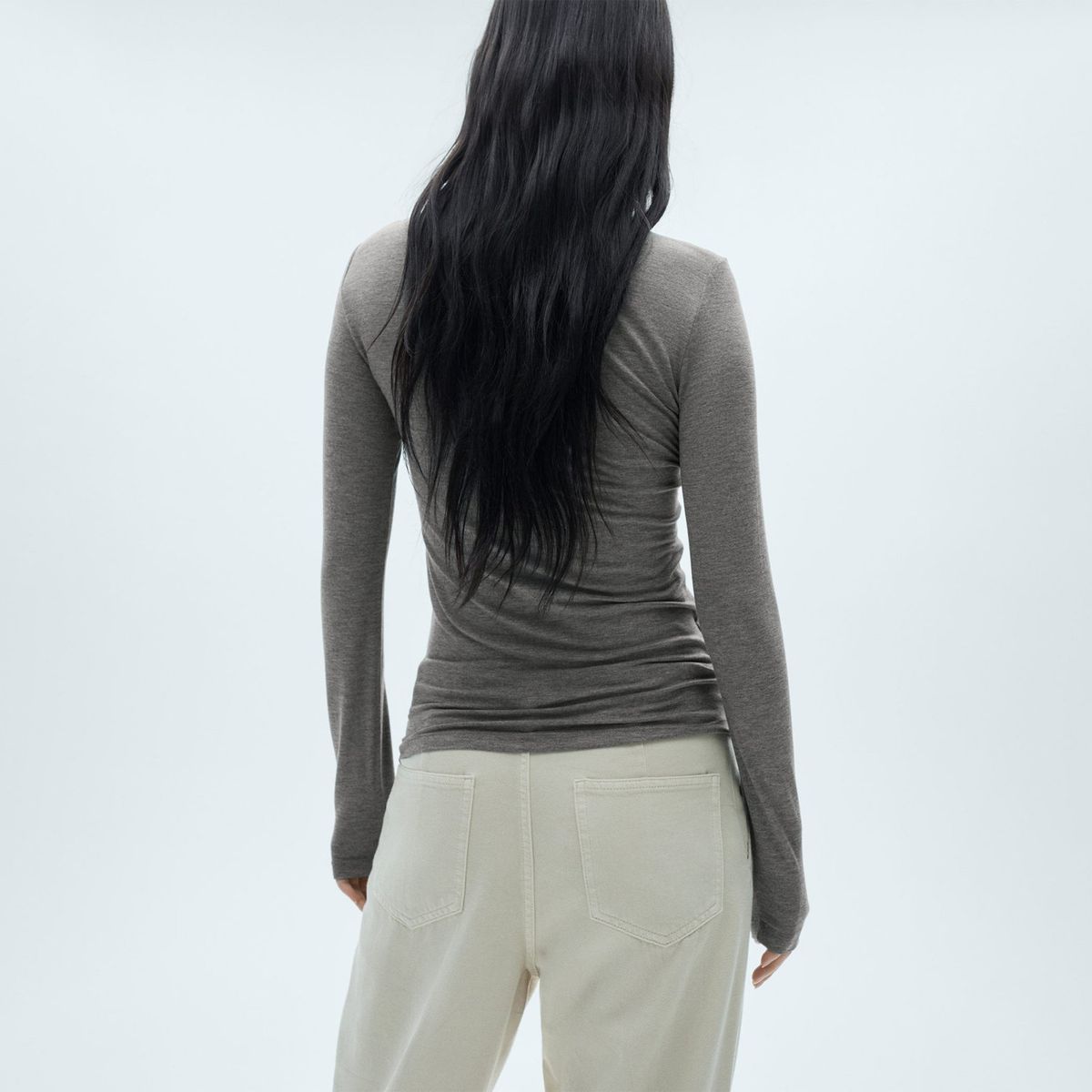 MANGO - Polo Manga Larga Casual Mujer Mango