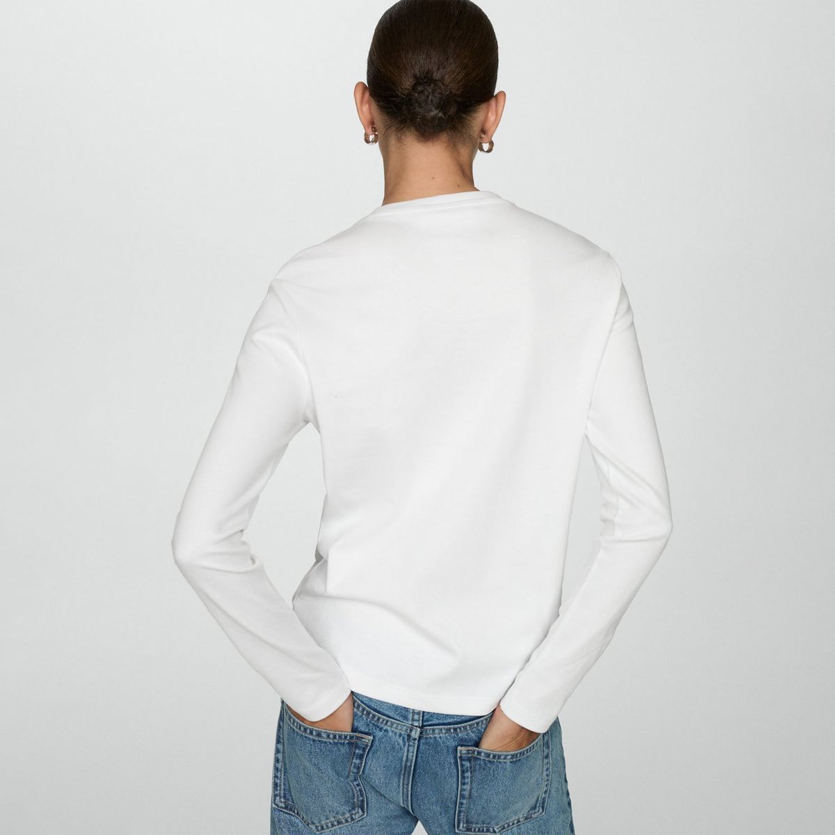 MANGO - Polo Manga Larga 100% Algodón Mujer Mango