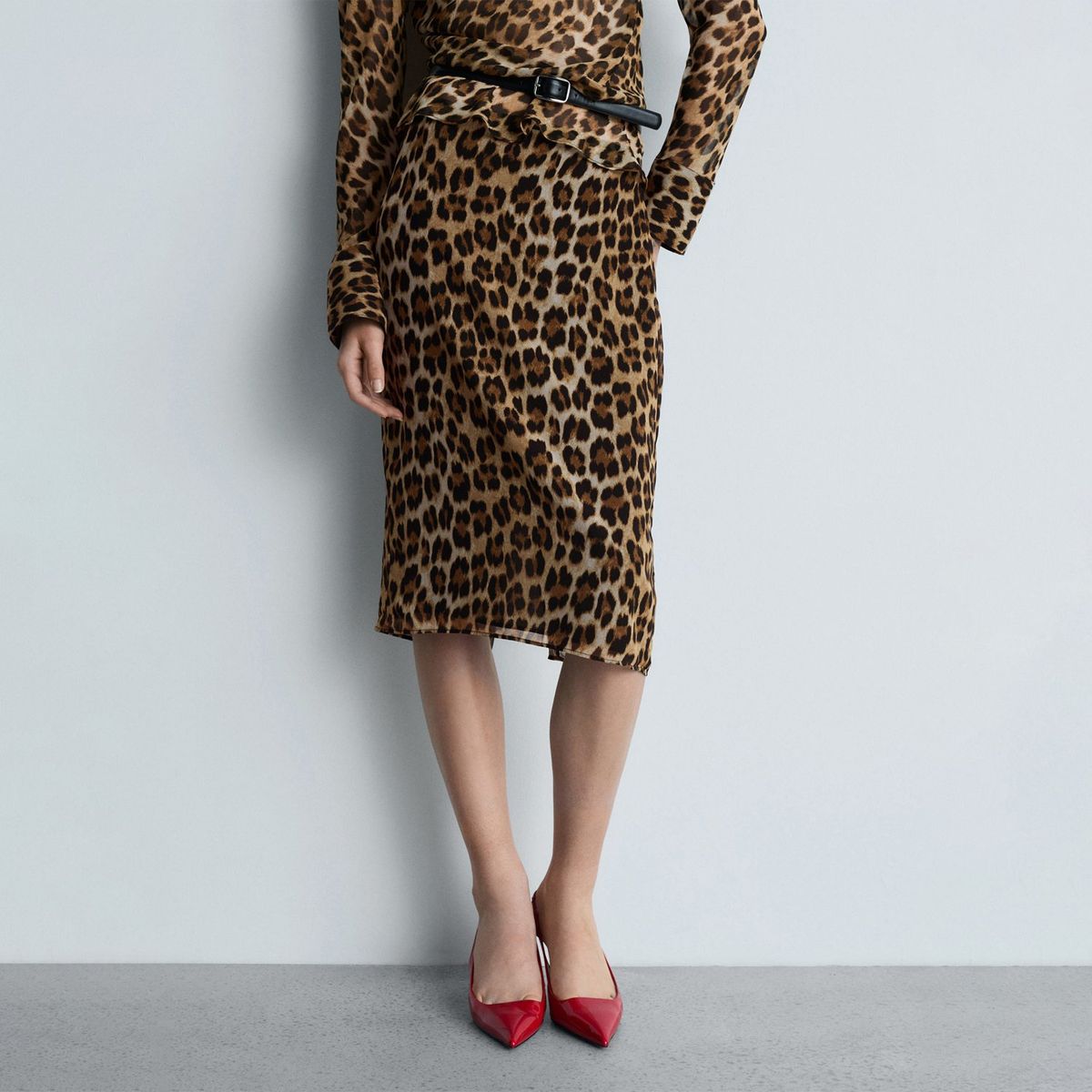 MANGO - Falda Larga Casual Mujer Mango