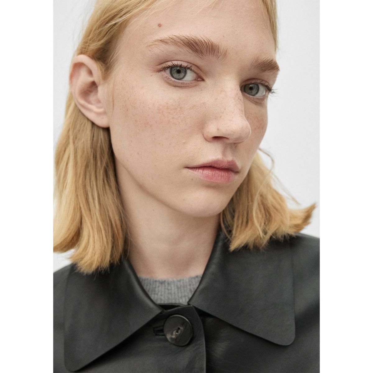 MANGO - Casaca Casual 100% Cuero Mujer Mango