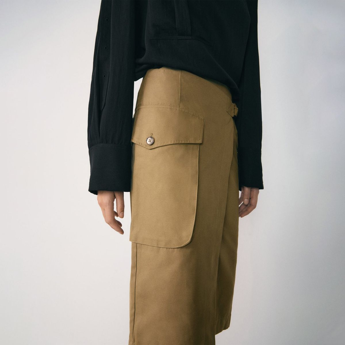 MANGO - Falda Cargo 100% Algodón Mujer Mango