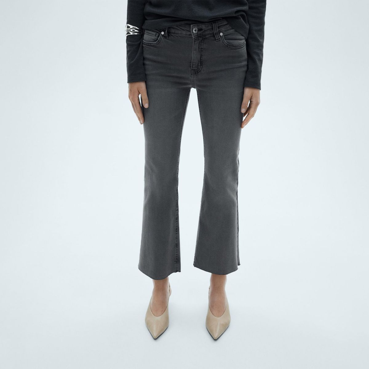 MANGO - Jean Flare Tiro Alto Mujer Mango