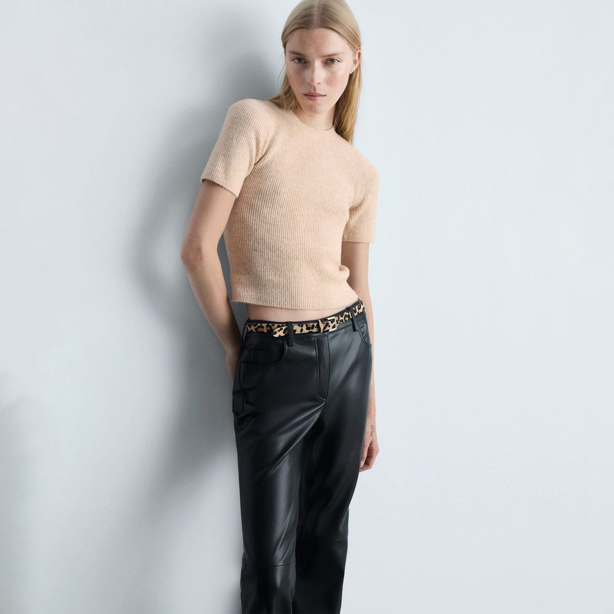 MANGO - Chompa Manga Corta Mujer Mango