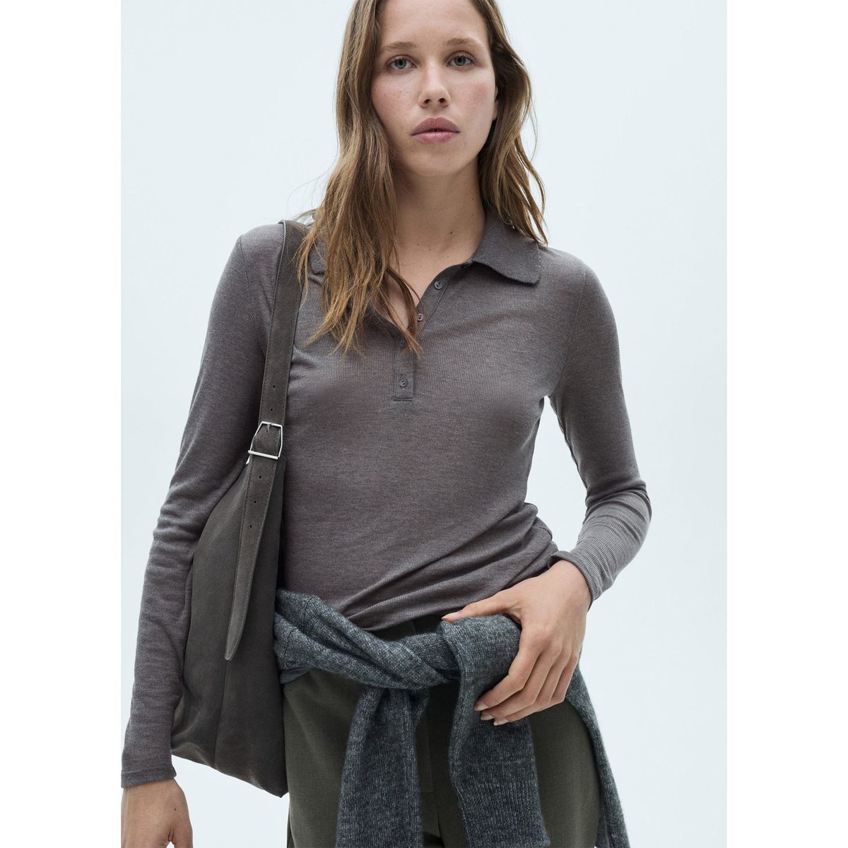 MANGO - Polo Manga Larga Mujer Mango