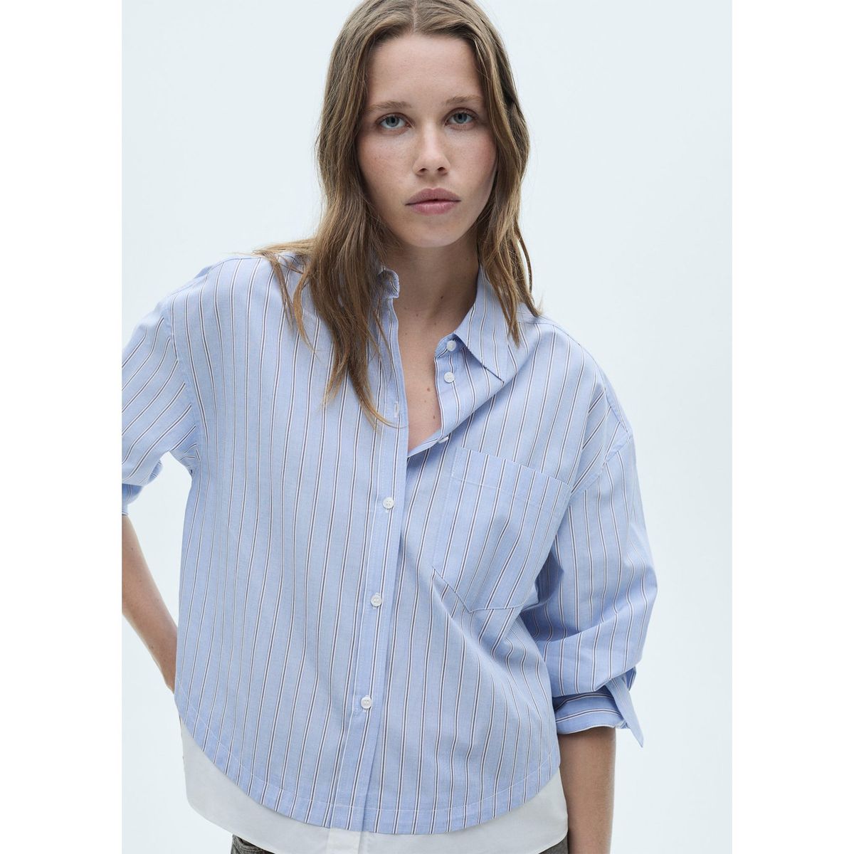 MANGO - Camisa Manga Larga Casual Mujer Mango