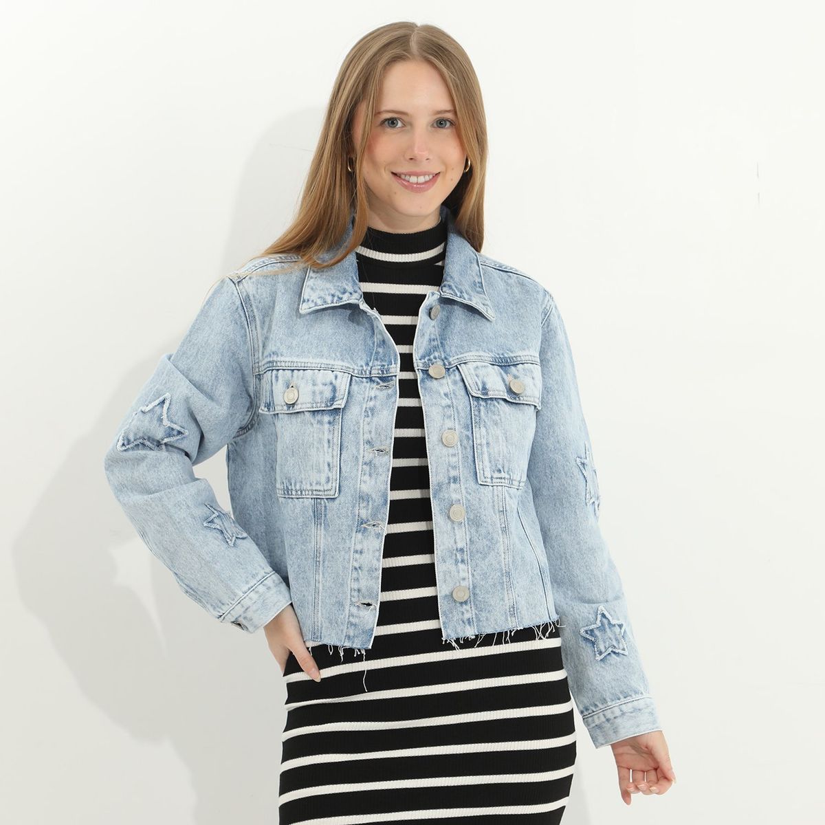 SYBILLA - Casaca Jean 100% Algodón Mujer Sybilla