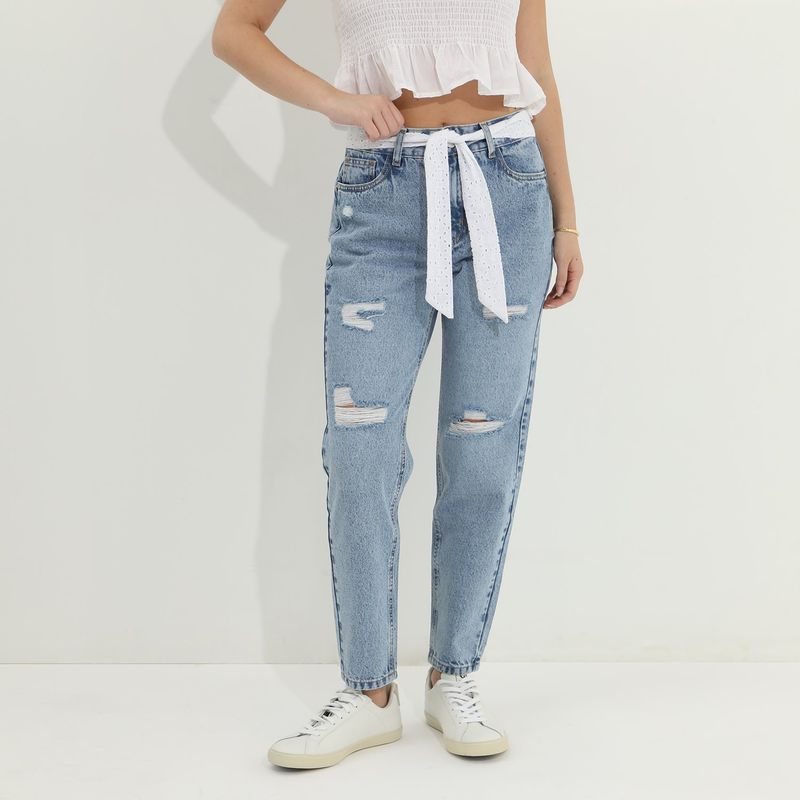 SYBILLA - Jean Mom 100% Algodón Mujer Sybilla