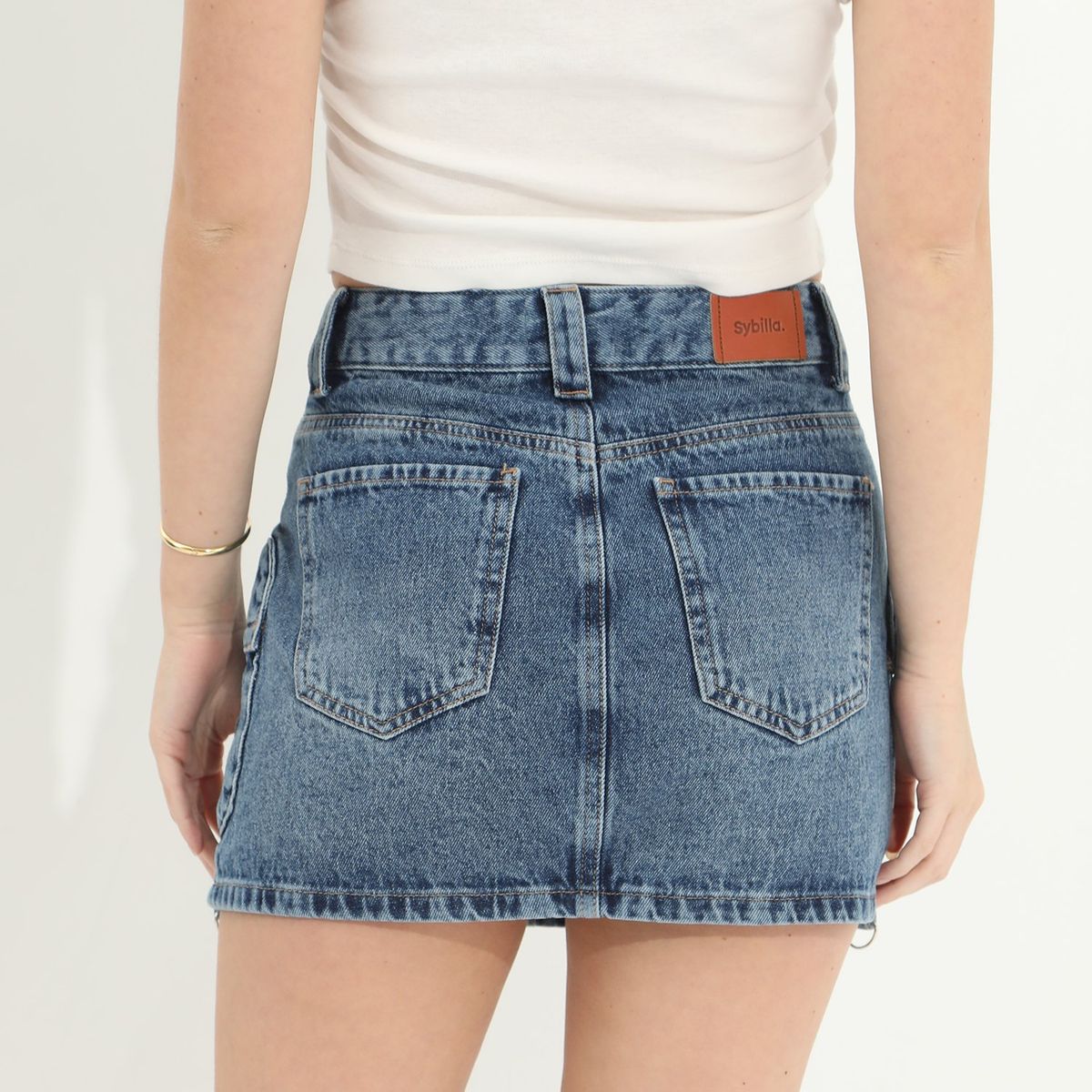 SYBILLA - Falda Corta 100% Algodón Mujer Sybilla