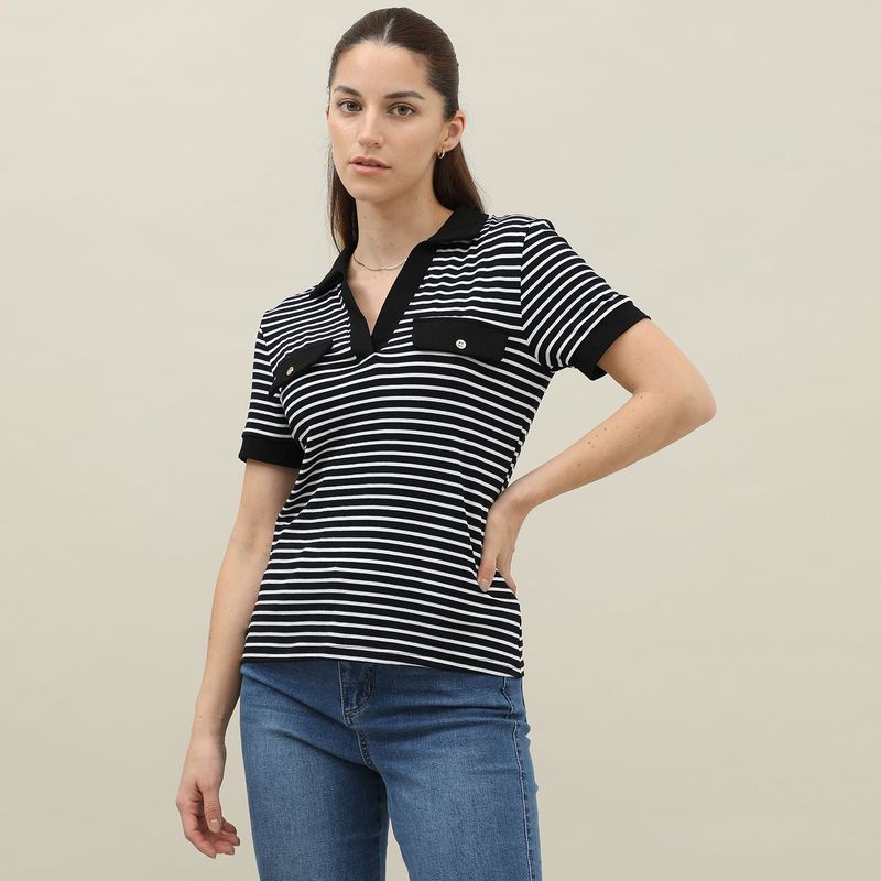 ELLE - Polo Manga Corta Casual Mujer Elle