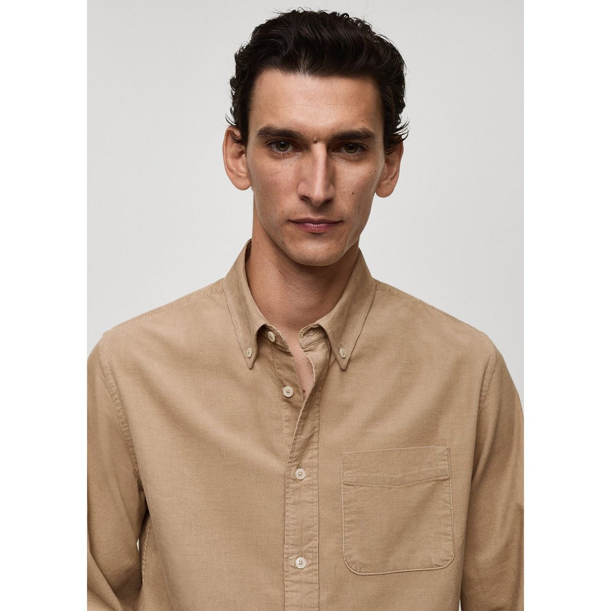 MANGO - Camisa Manga Larga 100% Algodón Hombre Mango 