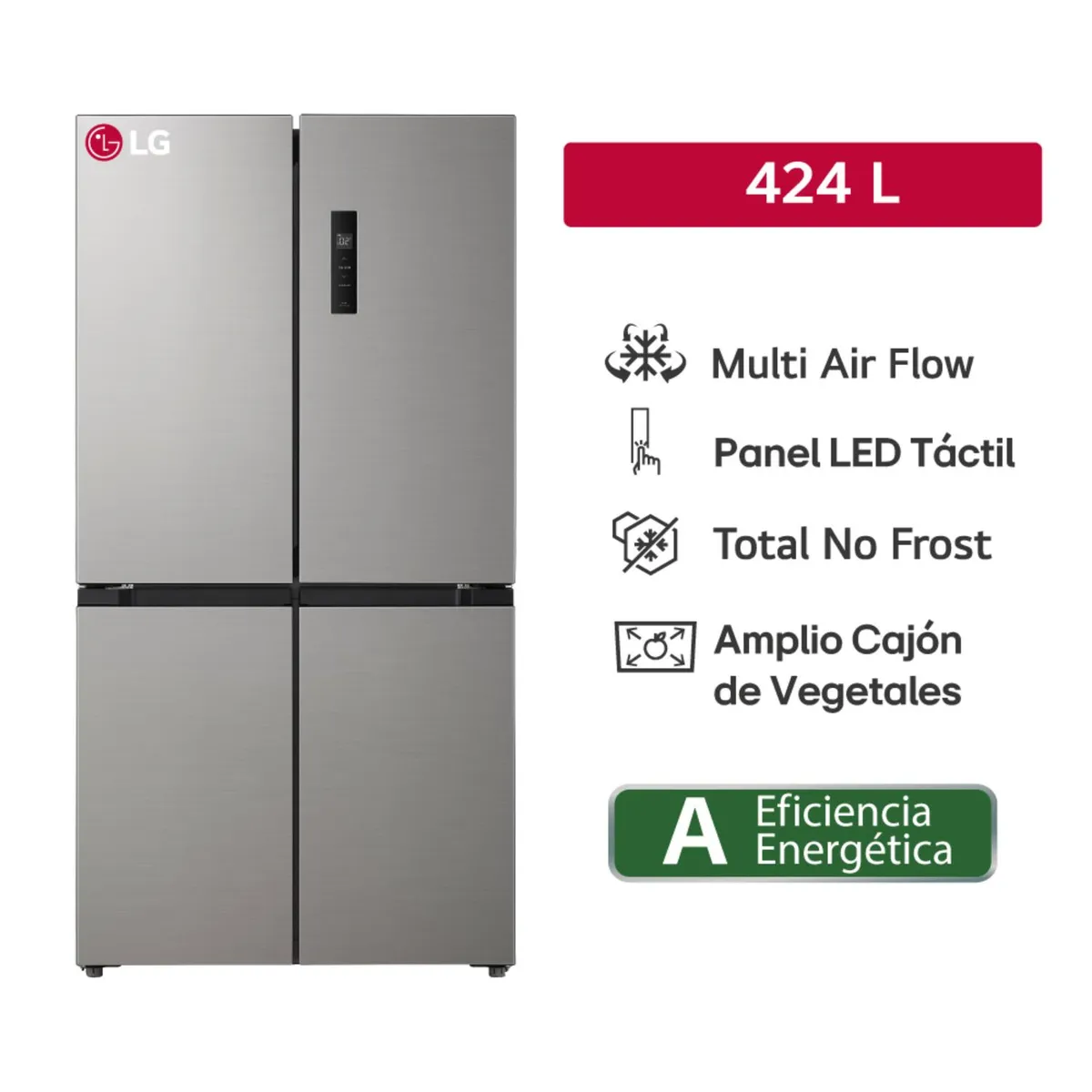 LG - Refrigeradora GM47MPZ 424L Hygiene Fresh+ French Door Plateada LG.