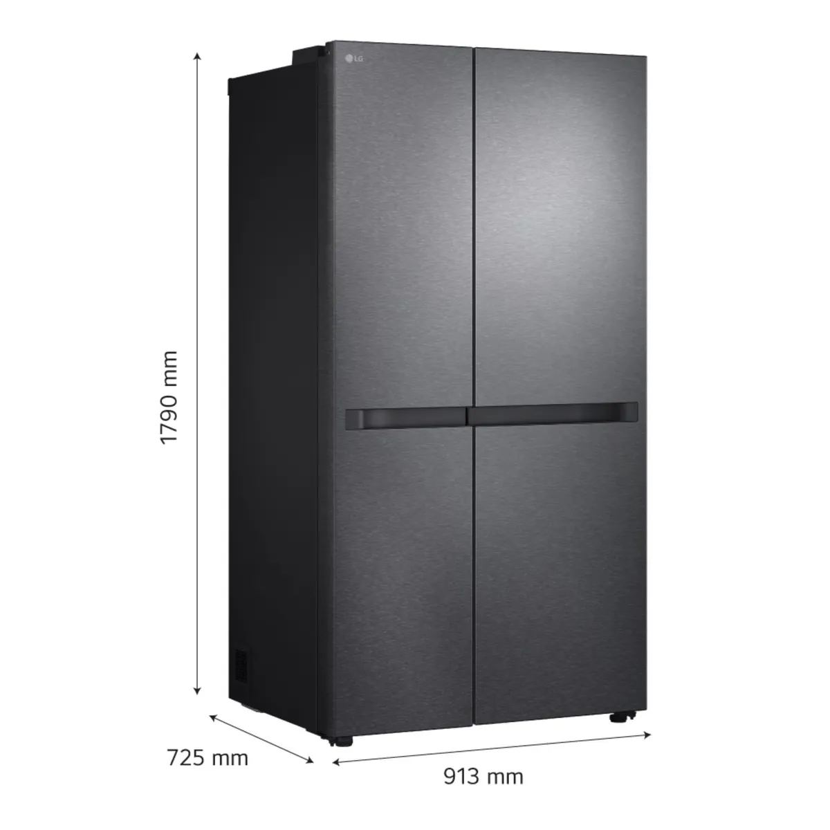 LG - Refrigeradora GS66BPM 658L Total no frost Side By Side Negro Mate LG