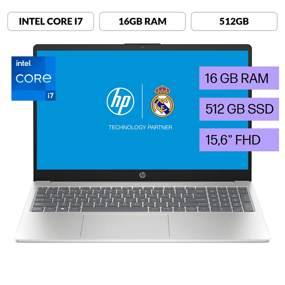 HP - Laptop Hp 15-fd0067la, Intel Core I7, 16 Gb, 512 Gb Ssd, 15.6, Fhd Windows 11 Home...