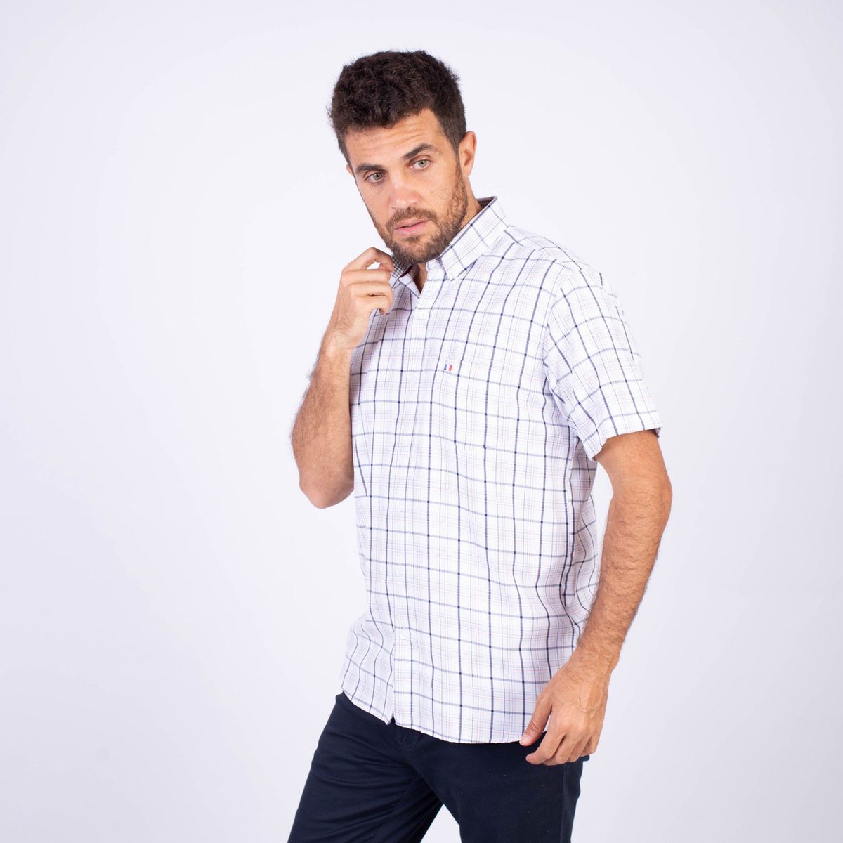 PIERRE CARDIN - Camisa Manga Corta 100% Algodón Hombre Pierre Cardin