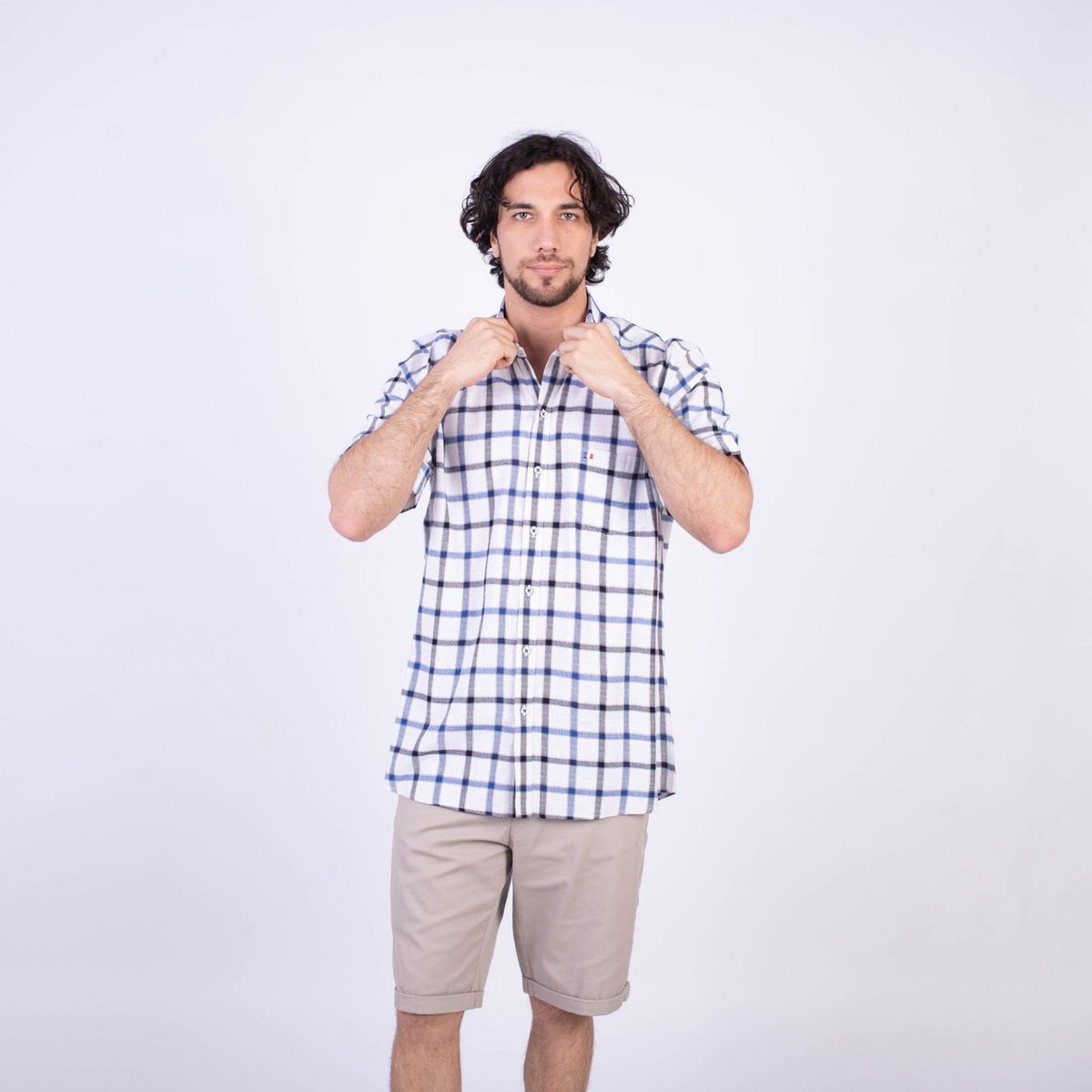 PIERRE CARDIN - Camisa Manga Corta 100% Algodón Hombre Pierre Cardin