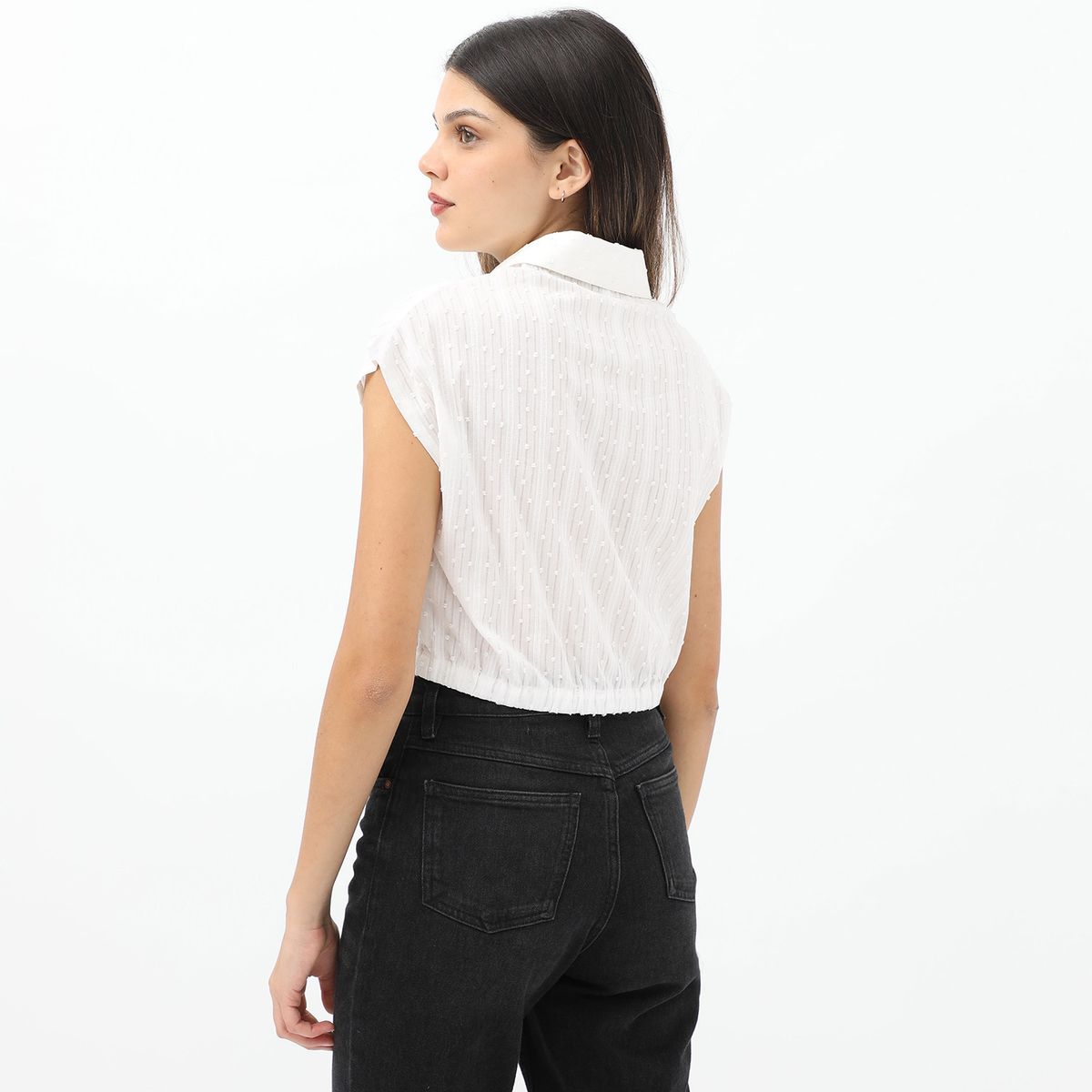 SYBILLA - Blusa Manga Corta 100% Algodón Mujer Sybilla